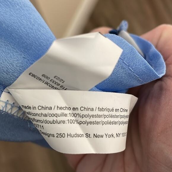 Eloquii Womens Maxi Lined Skirt Size 16 Abstract Print Blue Faux Wrap Side Split - Picture 10 of 10